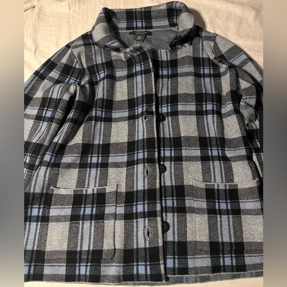 Tahari Womens Button Down Collared Jacket.